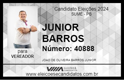 Candidato JUNIOR BARROS 2024 - SUMÉ - Eleições