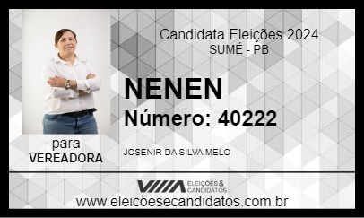 Candidato NENEN 2024 - SUMÉ - Eleições