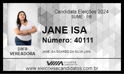 Candidato JANE ISA 2024 - SUMÉ - Eleições