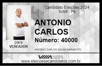 Candidato ANTONIO CARLOS 2024 - SUMÉ - Eleições