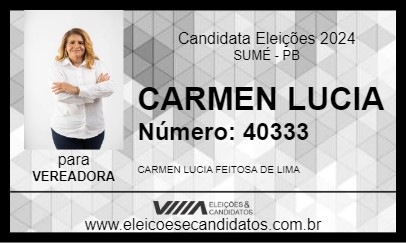 Candidato CARMEN LUCIA 2024 - SUMÉ - Eleições