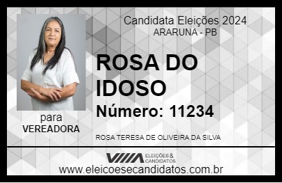 Candidato ROSA DO IDOSO 2024 - ARARUNA - Eleições