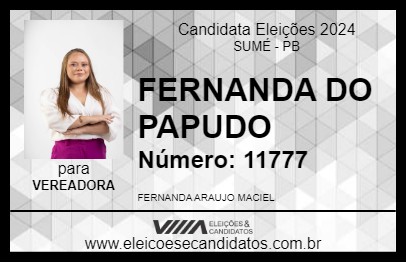 Candidato FERNANDA DO PAPUDO 2024 - SUMÉ - Eleições