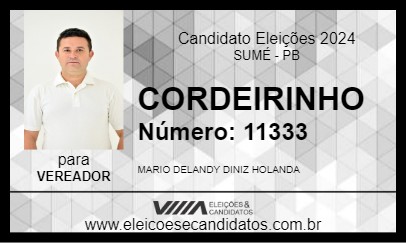 Candidato CORDEIRINHO 2024 - SUMÉ - Eleições