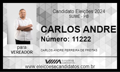 Candidato CARLOS ANDRE 2024 - SUMÉ - Eleições