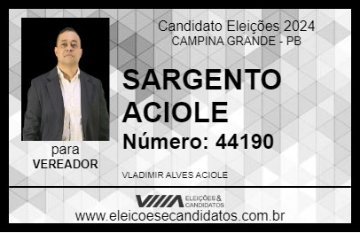 Candidato SARGENTO ACIOLE 2024 - CAMPINA GRANDE - Eleições