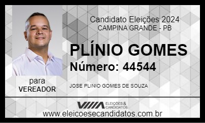 Candidato PLÍNIO GOMES 2024 - CAMPINA GRANDE - Eleições