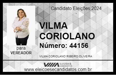 Candidato VILMA CORIOLANO 2024 - CAMPINA GRANDE - Eleições