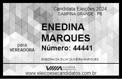 Candidato ENEDINA MARQUES 2024 - CAMPINA GRANDE - Eleições