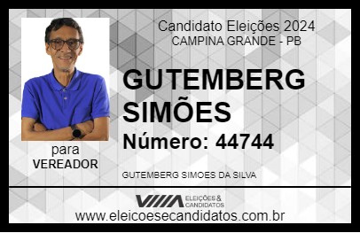 Candidato GUTEMBERG SIMÕES 2024 - CAMPINA GRANDE - Eleições