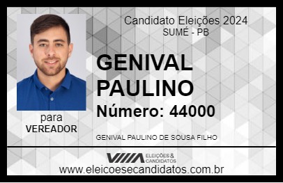 Candidato GENIVAL PAULINO 2024 - SUMÉ - Eleições