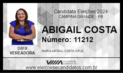 Candidato ABIGAIL COSTA 2024 - CAMPINA GRANDE - Eleições