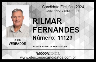 Candidato RILMAR FERNANDES 2024 - CAMPINA GRANDE - Eleições