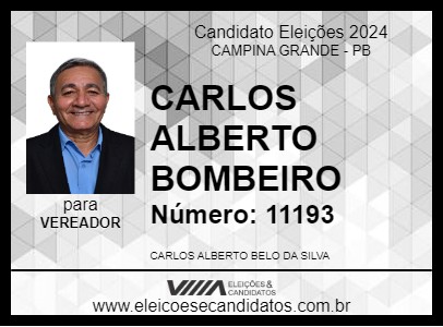 Candidato CARLOS ALBERTO BOMBEIRO 2024 - CAMPINA GRANDE - Eleições