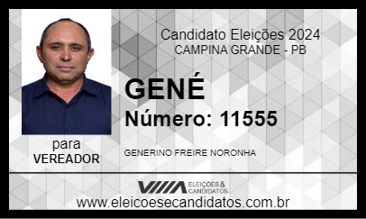 Candidato GENÉ 2024 - CAMPINA GRANDE - Eleições