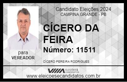 Candidato CÍCERO DA FEIRA 2024 - CAMPINA GRANDE - Eleições