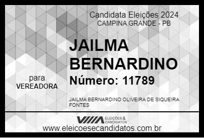 Candidato JAILMA BERNARDINO 2024 - CAMPINA GRANDE - Eleições