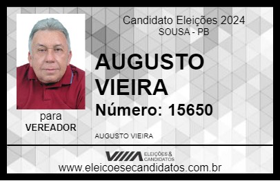 Candidato AUGUSTO VIEIRA 2024 - SOUSA - Eleições