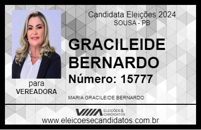 Candidato GRACILEIDE BERNARDO 2024 - SOUSA - Eleições