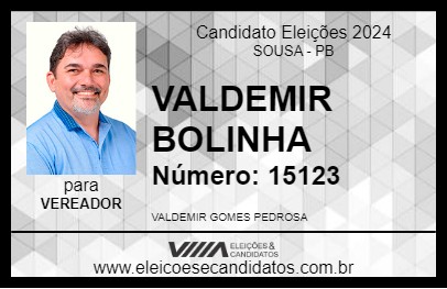 Candidato VALDEMIR BOLINHA 2024 - SOUSA - Eleições