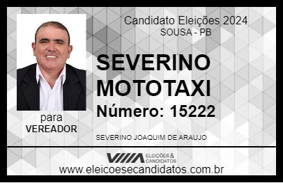 Candidato SEVERINO MOTOTAXI 2024 - SOUSA - Eleições