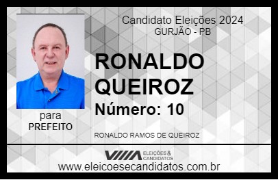 Candidato RONALDO QUEIROZ 2024 - GURJÃO - Eleições