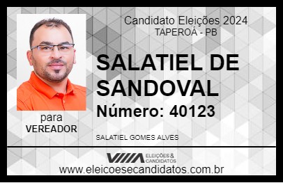 Candidato SALATIEL DE SANDOVAL 2024 - TAPEROÁ - Eleições