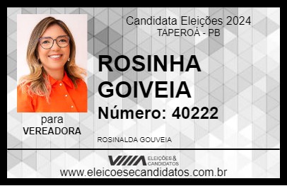 Candidato ROSINHA GOUVEIA 2024 - TAPEROÁ - Eleições