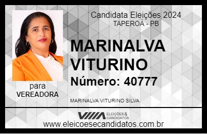 Candidato MARINALVA VITURINO 2024 - TAPEROÁ - Eleições