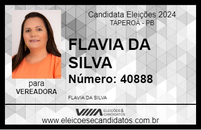 Candidato FLAVIA DA SILVA 2024 - TAPEROÁ - Eleições