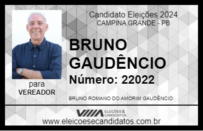 Candidato BRUNO GAUDÊNCIO 2024 - CAMPINA GRANDE - Eleições