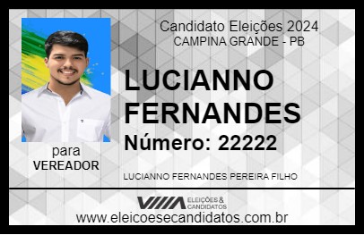 Candidato LUCIANNO FERNANDES 2024 - CAMPINA GRANDE - Eleições