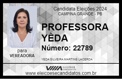 Candidato PROFESSORA YÊDA 2024 - CAMPINA GRANDE - Eleições