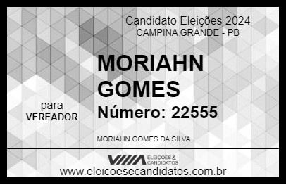 Candidato MORIAHN GOMES 2024 - CAMPINA GRANDE - Eleições