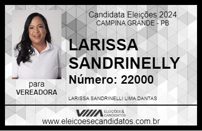 Candidato LARISSA SANDRINELLY 2024 - CAMPINA GRANDE - Eleições