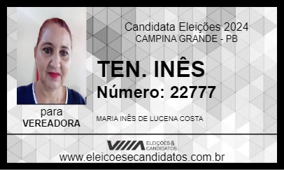 Candidato TEN. INÊS 2024 - CAMPINA GRANDE - Eleições