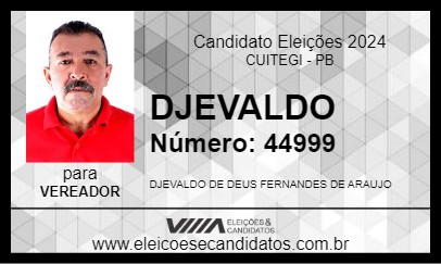 Candidato DJEVALDO 2024 - CUITEGI - Eleições