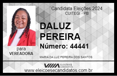 Candidato DALUZ PEREIRA 2024 - CUITEGI - Eleições