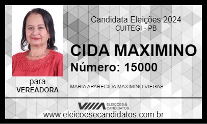 Candidato CIDA MAXIMINO 2024 - CUITEGI - Eleições