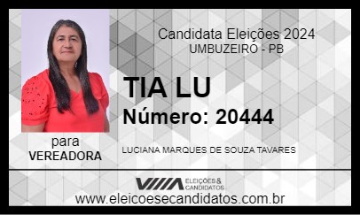 Candidato TIA LU 2024 - UMBUZEIRO - Eleições