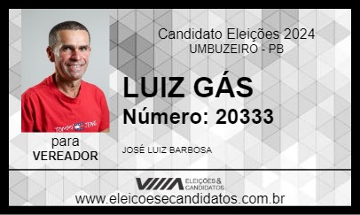 Candidato LUIZ GÁS 2024 - UMBUZEIRO - Eleições