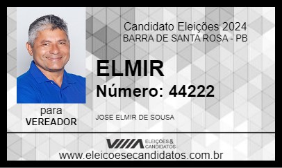 Candidato ELMIR 2024 - BARRA DE SANTA ROSA - Eleições