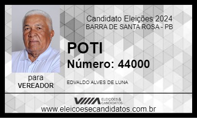 Candidato POTI 2024 - BARRA DE SANTA ROSA - Eleições