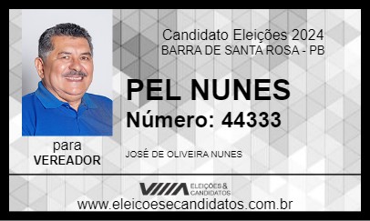 Candidato PEL NUNES 2024 - BARRA DE SANTA ROSA - Eleições