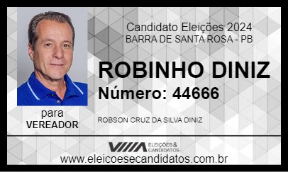 Candidato ROBINHO DINIZ 2024 - BARRA DE SANTA ROSA - Eleições