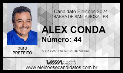 Candidato ALEX  CONDA 2024 - BARRA DE SANTA ROSA - Eleições