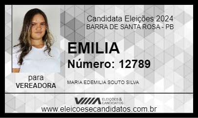 Candidato EMILIA 2024 - BARRA DE SANTA ROSA - Eleições