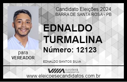 Candidato EDNALDO TURMALINA 2024 - BARRA DE SANTA ROSA - Eleições