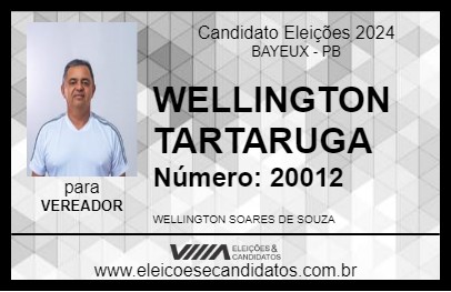 Candidato WELLINGTON TARTARUGA 2024 - BAYEUX - Eleições