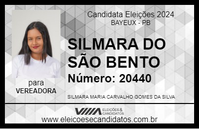 Candidato SILMARA DO SÃO BENTO 2024 - BAYEUX - Eleições